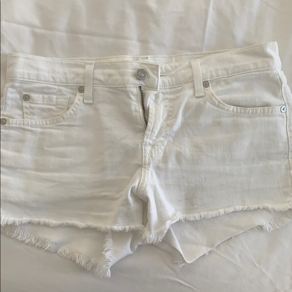 Seven for All Mankind white jean shorts